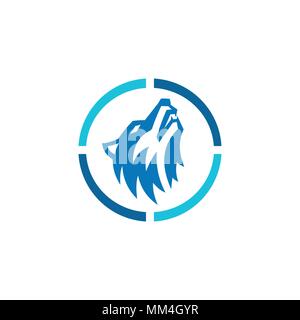 Logo loup design, l'icône de tête de loup, illustrations vectorielles. Illustration de Vecteur