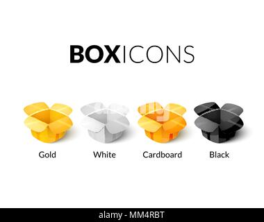 L'emballage carton vide, l'icône de boîte ouverte en style cartoon Illustration de Vecteur