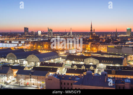 Voir la soirée de Riga, Lettonie Banque D'Images