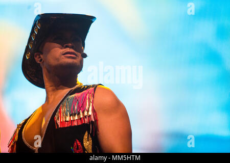 La Norvège, Bergen - 30 avril, 2018. Le groupe d'Eurodance néerlandais Henri Tachan effectue un concert live pendant le We love the 90's Show à Bergenshallen à Bergen. (Photo crédit : Gonzales Photo - Jarle H. MEO). Banque D'Images