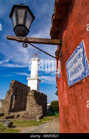 Colonia del Sacramento phare. Colonia del Sacramento en Uruguay. Banque D'Images