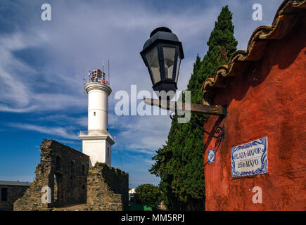 Colonia del Sacramento phare. Colonia del Sacramento en Uruguay. Banque D'Images