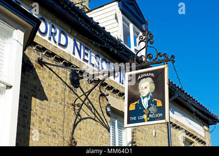 Enseigne de pub - Lord Nelson - à Southwold, Suffolk, Angleterre, Royaume-Uni Banque D'Images