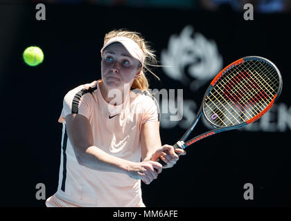 Elina Svitolina joueur de tennis ukrainien jouant revers tourné en Australie en 2018, le tournoi de tennis de Melbourne Park, Melbourne, Victoria, Australi Banque D'Images