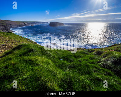 Belle Côte ouest de l'Irlande à l'Océan Atlantique sur la falaise de Kilkee Banque D'Images