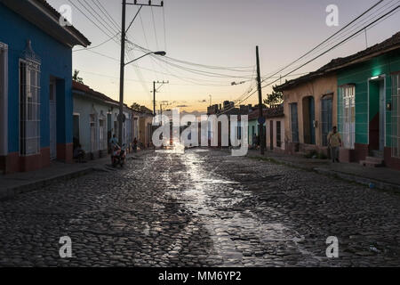 Scène de rue la vieille ville de Trinidad, Cuba Banque D'Images