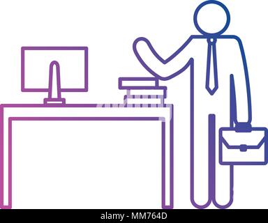 Businessman figure dans l'office d'ossature avatar Illustration de Vecteur