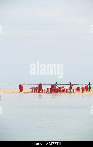 Zone de l'île d'Areia Vermelha Vermelha, plage d'Areia Vermelha, parc d'état de la Marine, Cabedelo, Paraíba, Brésil Banque D'Images