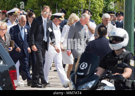 Athènes, Grèce, 09 mai 2018, le Prince Charles et son épouse Camilla visites tombe de soldat inconnu à Athènes, Grèce, le Crédit : Vangelis/Aragiannis Alamy Live News. Banque D'Images