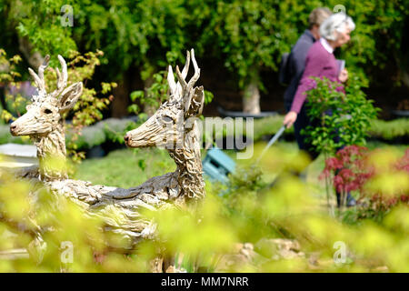 Malvern, Royaume-Uni. Festival du Printemps de Malvern RHS - Jeudi 10 mai 2018 - Journée d'ouverture pour cette années RHS Malvern Fête du Printemps - Les visiteurs apprécient le beau temps et les nombreux jardins afficher le premier jour du Festival de Printemps. Photo Steven Mai / Alamy Live News Banque D'Images