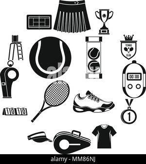 Icons set tennis, le style simple Illustration de Vecteur