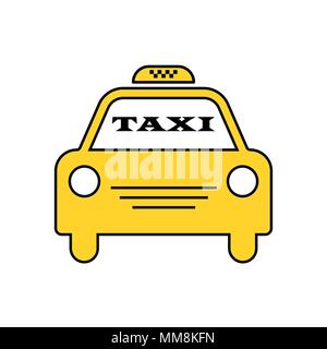 Voiture taxi jaune. Logotype pour site web, autocollants et autres. EPS 10 Illustration de Vecteur