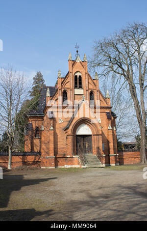 Breclav, République tchèque 24 mars 2018 : Chapelle avec juif cimetière juif Banque D'Images