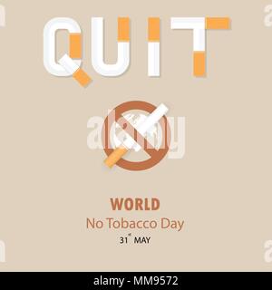 Carte du monde d'icône et de cigarette.Fumer logo vector modèle de conception.Le 31 mai Journée mondiale sans tabac.Ne pas fumer Jour Campagne de sensibilisation idée.Vector illu Illustration de Vecteur