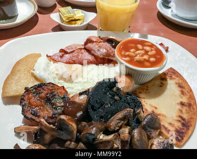 Frit traditionnel écossais,petit-déjeuner cuisiné, Hamilton,South Lanarkshire, Écosse, Royaume-Uni Banque D'Images