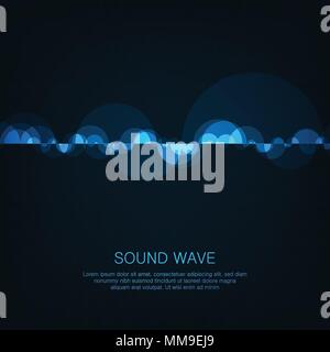 Égaliseur numérique abstrait,la conception créative de l'onde sonore de fond de l'élément. Illustration de Vecteur