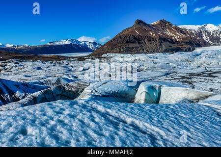 Svinafellsjokull Glacier, l'Islande, qui a fait l'objet de jeu des trônes, et Batman Begins interstellaire Banque D'Images