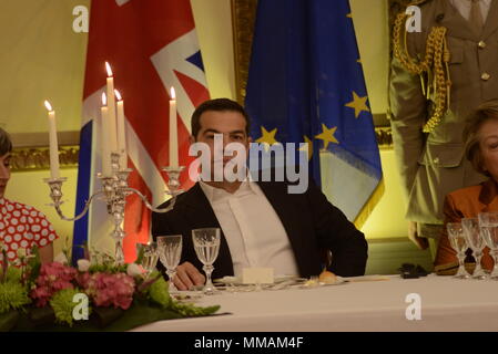 Athènes, Grèce. 09 mai, 2018. Le Premier ministre grec Alexis Tsipras, pendant le dîner officiel. Credit : Dimitrios Karvountzis/Pacific Press/Alamy Live News Banque D'Images