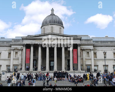 National Portrait Gallery vue de Trafalgar Square Banque D'Images