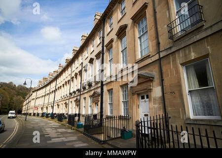 La rue maisons géorgiennes de Paragon sur l'A4 ancienne voie romaine baignoire England UK Banque D'Images