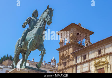 Antequera, Espagne - Juillet 14th, 2017 : statue équestre de Ferdinand I, roi d'Aragon, Antequera, l'Andalousie, Espagne Banque D'Images