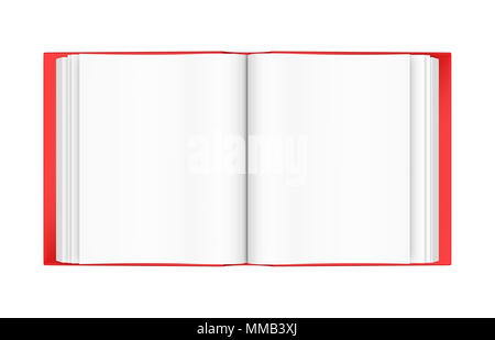 Livre blanc ouvert isolé Banque D'Images