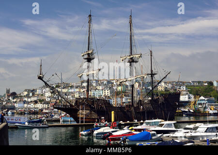 El Galeon andalousie amarré à Dartmouth dans le Devon. Banque D'Images