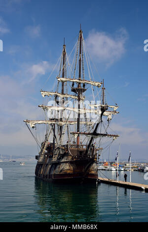 El Galeon andalousie amarré à Dartmouth dans le Devon. Banque D'Images