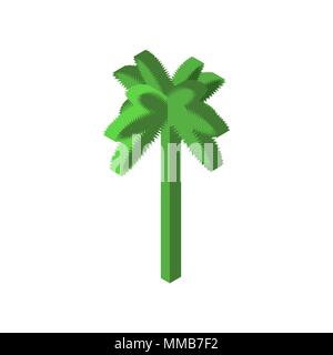 Style isométrique Palm arbre tropical isolé. Vector Illustration Illustration de Vecteur