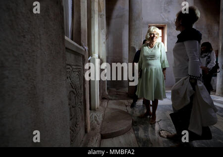 La duchesse de Cambridge, lors d'une visite à la monastère de Kaisariani à Athènes, Grèce, dans le cadre de sa visite dans le pays. Banque D'Images