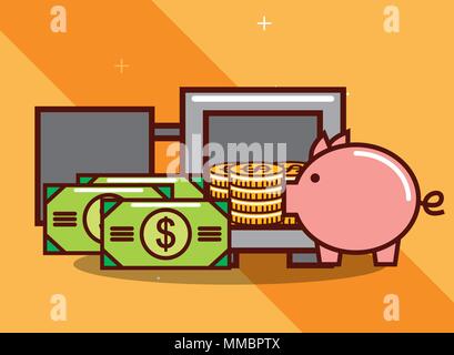 Tirelire argent Illustration de Vecteur