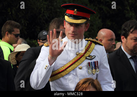 Le prince Harry dans le cimetière de guerre du Commonwealth au cours de sa visite à Cassino en Italie le 18/05/2014 Banque D'Images