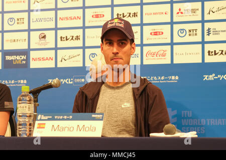 2018/05/10 Conférence de presse de Yokohama, l'ITU World Triathlon Yokohama lors de la Monterey Hotel. Mario Mola ESP (photos par Michael Steinebach/AFLO) Banque D'Images