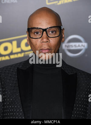 Hollywood, CA, USA. 10 mai, 2018. 10 mai 2018 - Hollywood, Californie - RuPaul. ''Solo : Une histoire de la guerre des étoiles'' Los Angeles Premiere tenue au Kodak Theater. Crédit photo : Birdie Thompson/AdMedia Crédit : Birdie Thompson/AdMedia/ZUMA/Alamy Fil Live News Banque D'Images