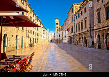 Célèbre rue Stradun de Dubrovnik, Dalmatie voir repères région de la Croatie Banque D'Images