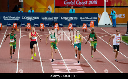 Le 100 m-T38 Final-Commonwealth 2018 Jeux Banque D'Images