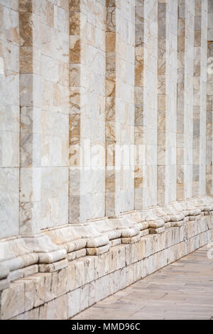 Plus de détails sur le mur de bâtiment Cimetière Campo Santo de Pise, Italie. Banque D'Images