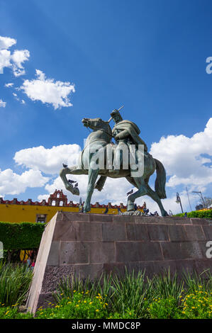 Ignacio Allende monté à cheval, une statue de l'indépendance mexicaine leader du mouvement à San Miguel de Allende au Mexique Banque D'Images