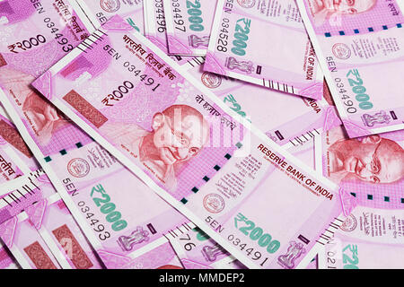 Close-Up Variations de monnaie indienne note Personne n'Money Concept Banque D'Images