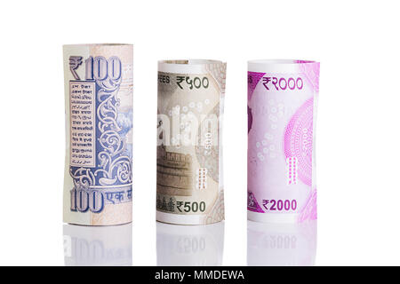 Graphique de l'argent- Pièces et pile de graphique à barres avec Money-Rupees indien Banque D'Images