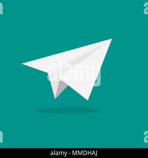 Avion en papier blanc simple illustration pour la conception Illustration de Vecteur