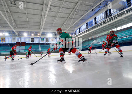 Match de hockey sur glace. Équipe de hockey. HC Mont-Blanc. Banque D'Images