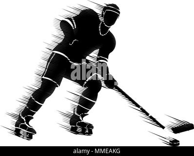 Sports Hockey sur glace Silhouette Concept Illustration de Vecteur