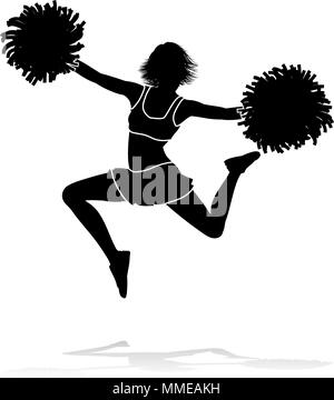 Silhouette Cheerleader Illustration de Vecteur