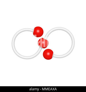 La structure de la molécule comme symbole mathématique de l'infini sur fond blanc, l'image de la police en rendu 3D pour l'éducation et de l'école typographie Banque D'Images