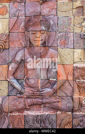 Temple de Doi Inthanon district Thaïlande tuiles mur la méditation zen Banque D'Images