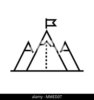 Pavillon en montagne - conception ligne icône simple isolée. Illustration de Vecteur