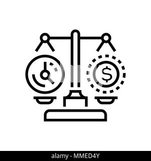 Vs temps argent - design ligne icône simple isolée. Illustration de Vecteur