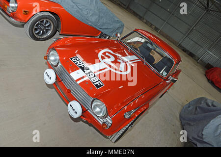 Classic Triumph TR4, TR3 et TR6 sortant de l'hiver Banque D'Images