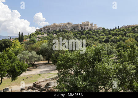 Vue sur l'Acropole à Athènes, Grèce Banque D'Images